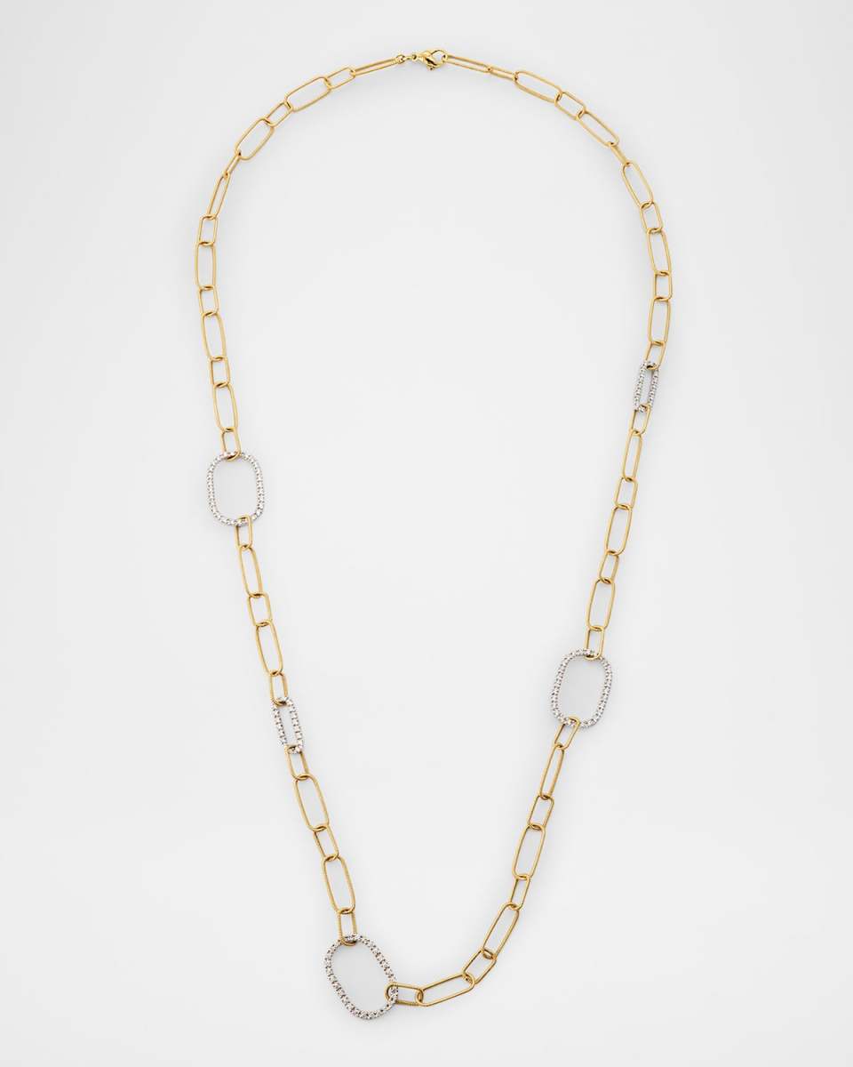 Sabbia D'Oro Necklace in 18K Yellow Gold and White Gold with White Diamond Elements